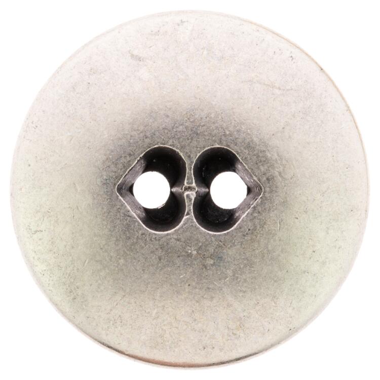 Trachtenknopf aus Metall in Altsilber mit herzförmigen Knopflöchern 23mm
