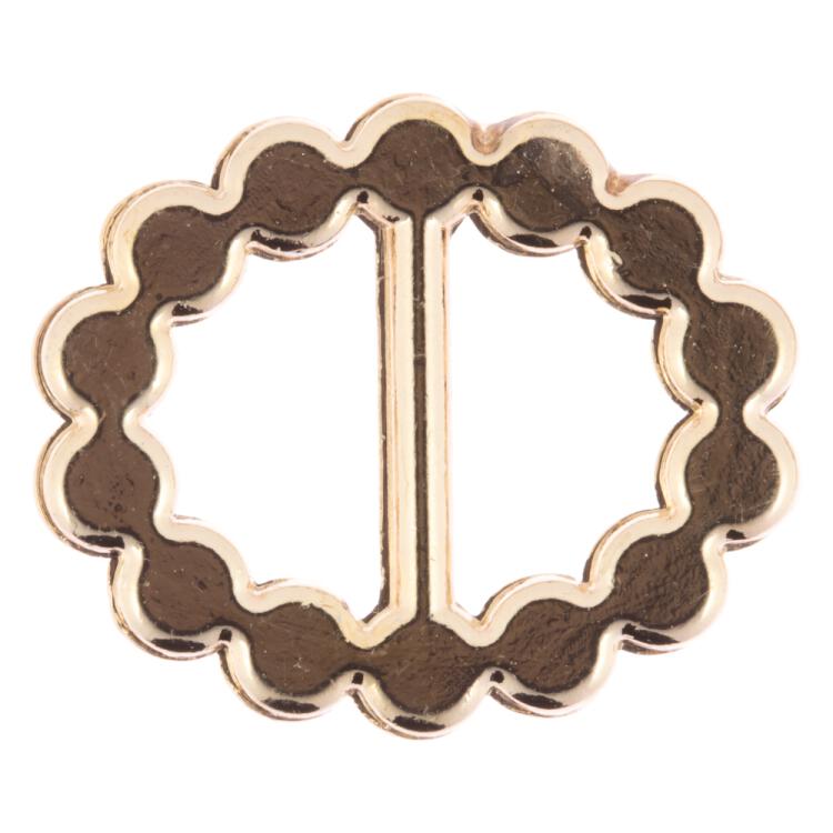 Metallschließe oval in Gold besetzt mit Strasssteinen 10mm
