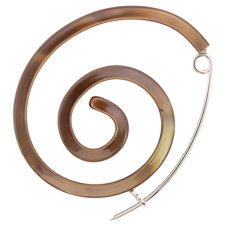 Große spiralförmige Ziernadel in Perlmutt-Braun
