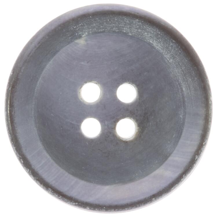 Perlmuttknopf mit Rand aus Trocas-Schnecke in Grau matt 25mm