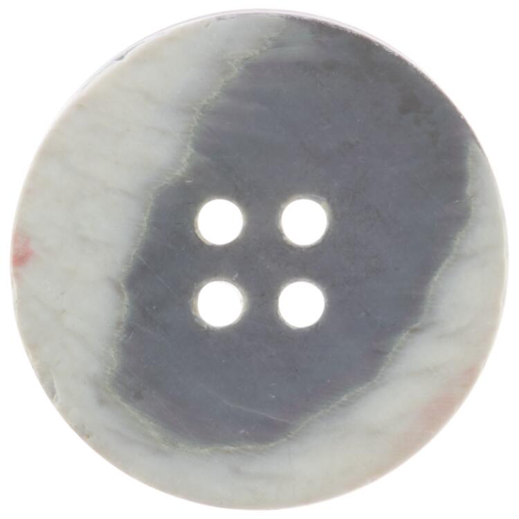 Perlmuttknopf mit Rand aus Trocas-Schnecke in Grau matt 25mm