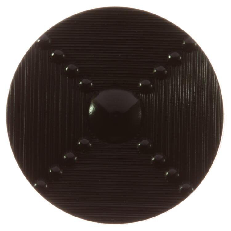 Schwarzer Kunststoffknopf in modernem Design 20mm