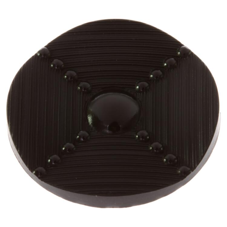 Schwarzer Kunststoffknopf in modernem Design 34mm
