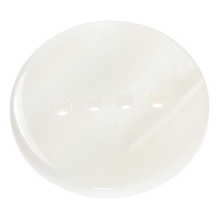 Perlmuttknopf in modernem Design aus Rivershell in Weiß 13mm
