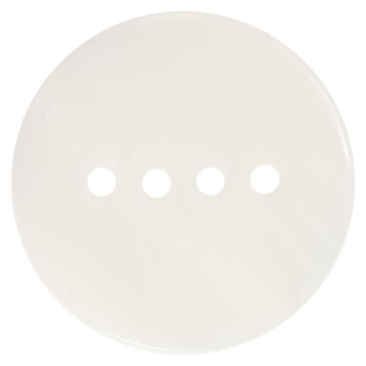 Perlmuttknopf in modernem Design aus Rivershell in Weiß 25mm