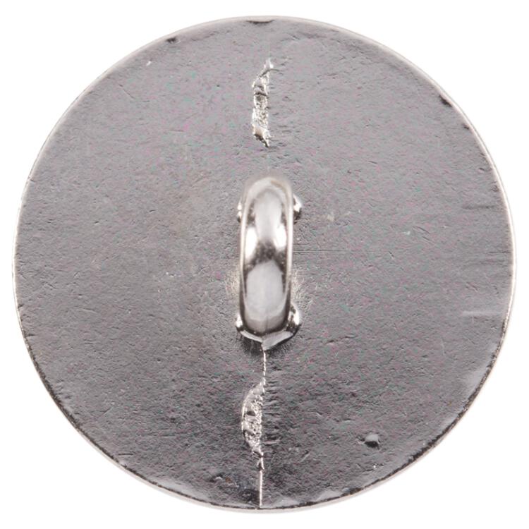 Blusenknopf mit gewölbter Glaseinlage in transparent Lila und silberner Metallfassung