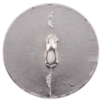 Blusenknopf mit fein facettierter Glaseinlage in Schwarz und silberner Metallfassung