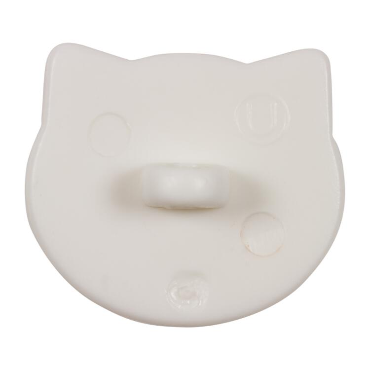 Kinderknopf - witzige Katze in Weiß 20mm