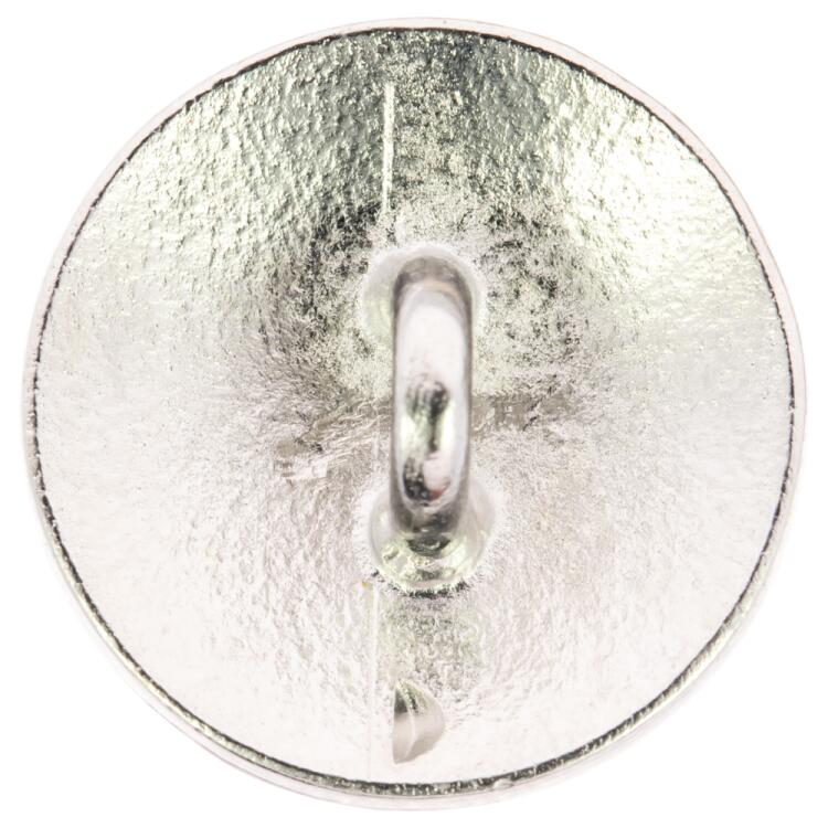 Metallknopf in Weiß-Silber mit Haifischmotiv 13mm