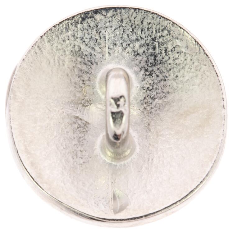 Metallknopf in Himmelblau-Silber mit Teddybärmotiv 13mm