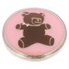 Metallknopf in Rosa-Silber mit Teddybärmotiv