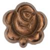 Glasknopf Rosenform mit Metallöse in matt Kupfer