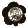 Glasknopf Rosenform mit Metallöse in matt Kupfer