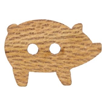 Kinderknopf - kleines Schweinchen aus echtem Holz