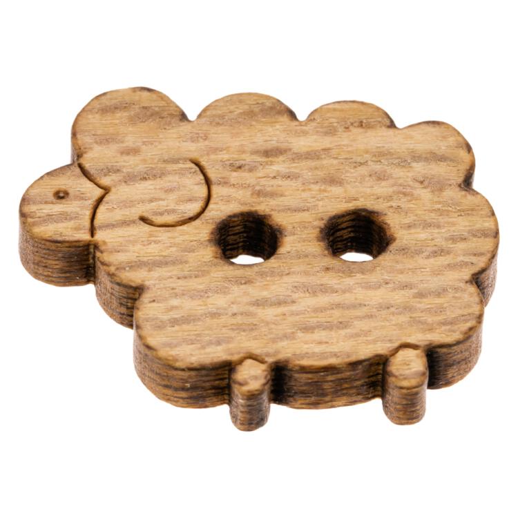 Kinderknopf - Schäfchen aus echtem Holz 25mm