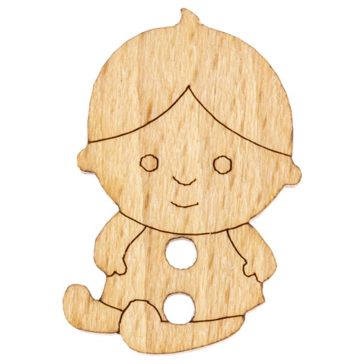 Kinderknopf aus Holz - süßes sitzendes Baby 25mm