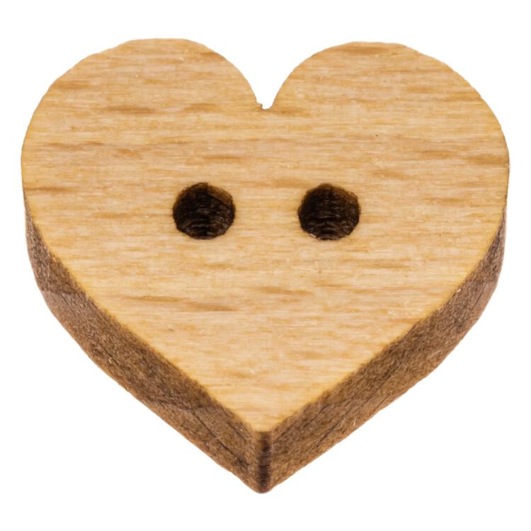 Kinderknopf/Babyknopf - Herzknopf aus echtem Holz 15mm