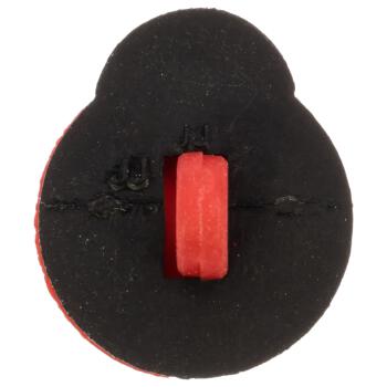 Kinderknopf aus Kunststoff - Marienkäfer in Schwarz-Rot matt