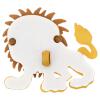 Kinderknopf aus Kunststoff - tapferer Löwe in Gelb-Braun