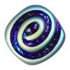 Glasknopf mit Spiralmuster in Blau