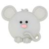 Kinderknopf/Babyknopf aus Kunststoff - kleines Mäuschen in Grau