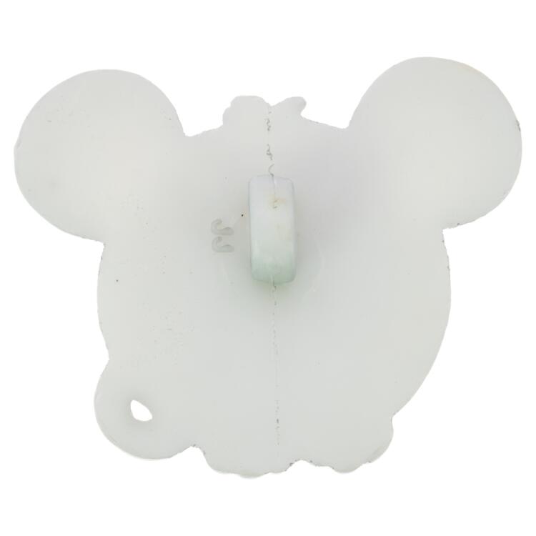 Kinderknopf/Babyknopf aus Kunststoff - kleines Mäuschen in Grau 23mm