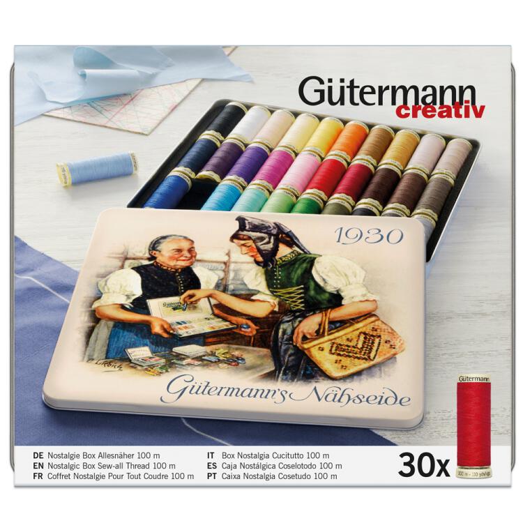 Gütermann Nähgarn in Nostalgie-Box 'Basisfarben' 402 8 Spulen gütermann 640950 