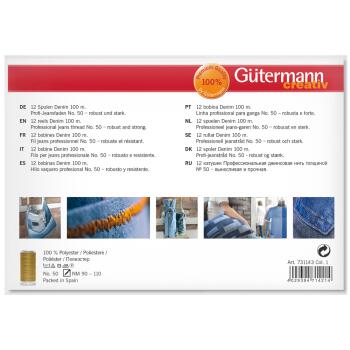 Gütermann Nähgarn-Set Denim (12 x 100m) erweiterte Farbpalette