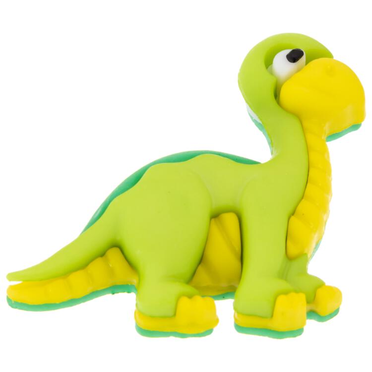 Kinderknopf -  süßes Dinosaurier-Baby in Grün 28mm