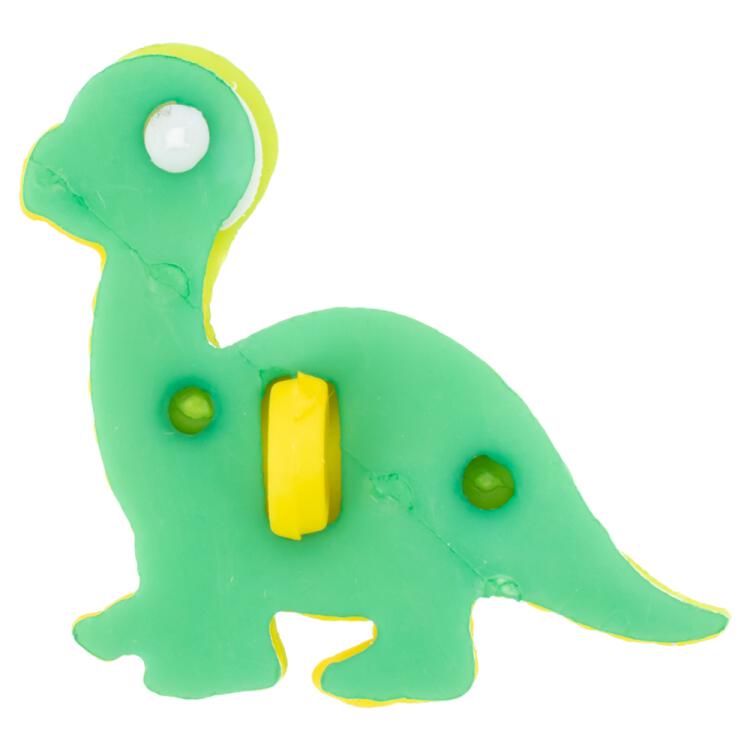 Kinderknopf -  süßes Dinosaurier-Baby in Grün 28mm