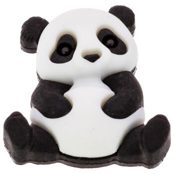 Kinderknopf aus Kunststoff - sympathischer Panda in Schwarz-Weiß