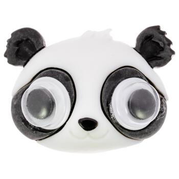 Kinderknopf aus Kunststoff - Panda-Kopf in Schwarz-Weiß...