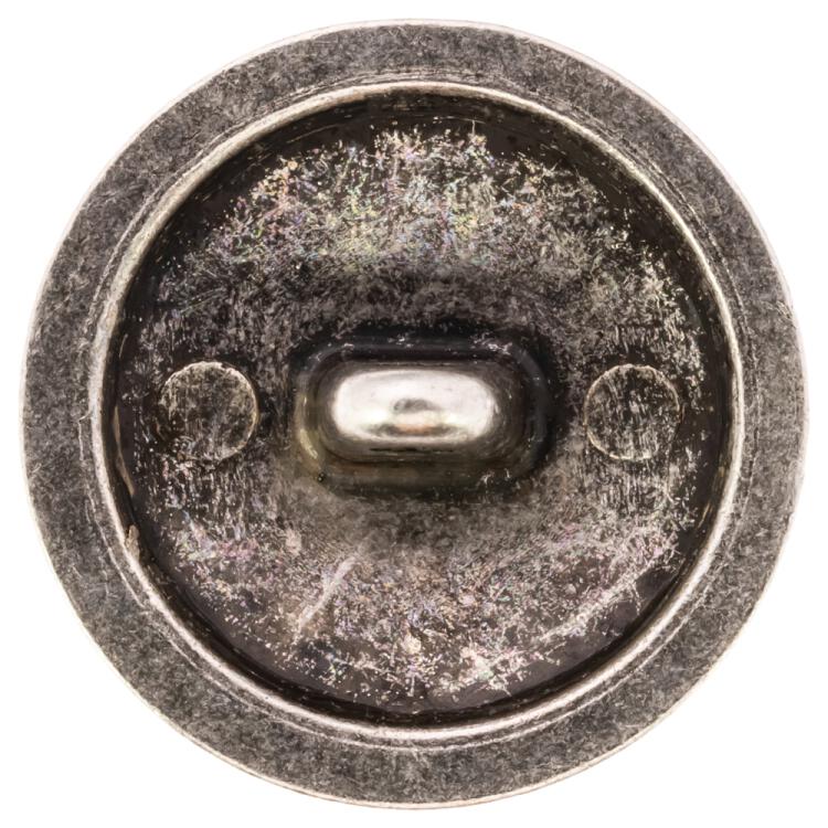 Metallknopf in Altsilber mit Wappenmotiv 15mm
