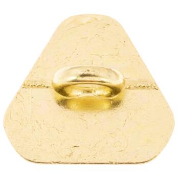 Dreieckiger Blusenknopf aus Metall in Gold mit filigranem Zickzack-Muster