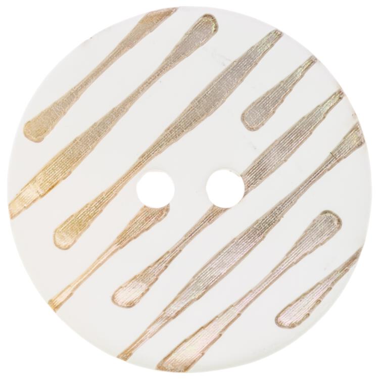 Perlmuttknopf weiß lackiert mit schimmernden Linien 11mm