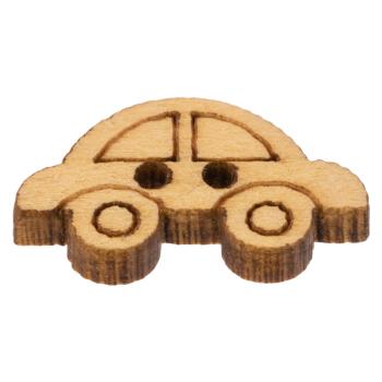 Kinderknopf/Babyknopf - Auto aus echtem Holz