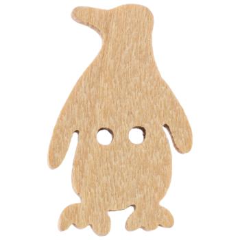 Kinderknopf/Babyknopf - schlauer Pinguin aus echtem Holz