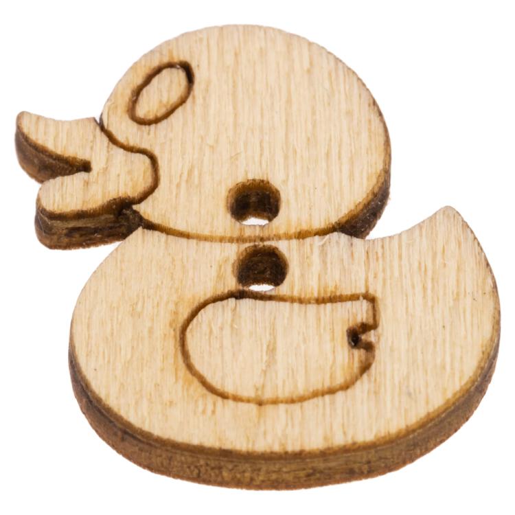 Kinderknopf/Babyknopf - kleines Entchen aus echtem Holz