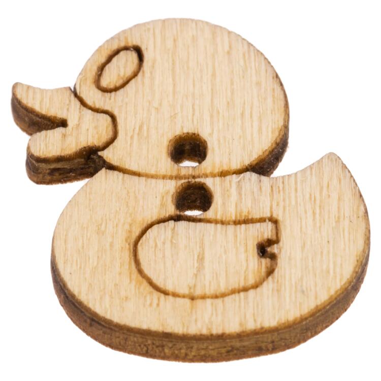 Kinderknopf/Babyknopf - kleines Entchen aus echtem Holz 23mm