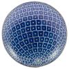 Metallknopf mit Globus-Motiv in Blau-Silber