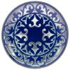 Metallknopf mit Ornament in Blau-Silber