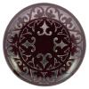 Metallknopf mit Ornament in Bordeauxrot-Anthrazitschwarz
