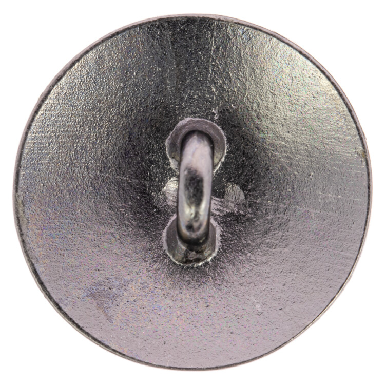 Metallknopf in Anthrazitschwarz mit feinem Ziermuster 15mm
