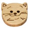 Kinderknopf - aus echtem Holz Katzenkopf