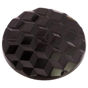 Kunststoffknopf in Schwarz mit 3D-Würfelmuster