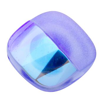 Glasknopf quadratisch in Blau - eine Hälfte glänzend und...