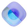 Glasknopf quadratisch in Blau - eine Hälfte glänzend und andere matt