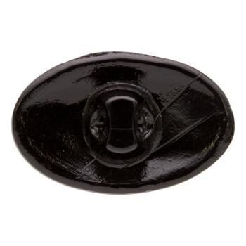 Ovaler Glasknopf in Schwarz an beiden Seiten abgeschliffen