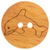 Kinderknopf - Holzknopf mit Delfin-Motiv