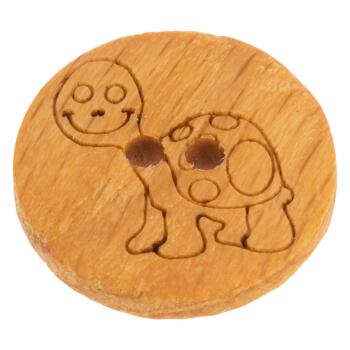 Kinderknopf - Holzknopf mit Schildkröte-Motiv